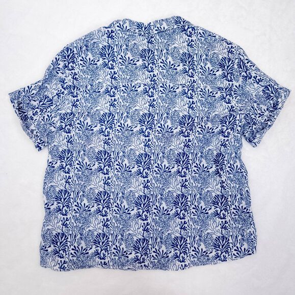 Nicole Miller Shirt - Short Sleeve Button Up - Hawaiian Coastal Chic - Women's S - Picture 2 of 6